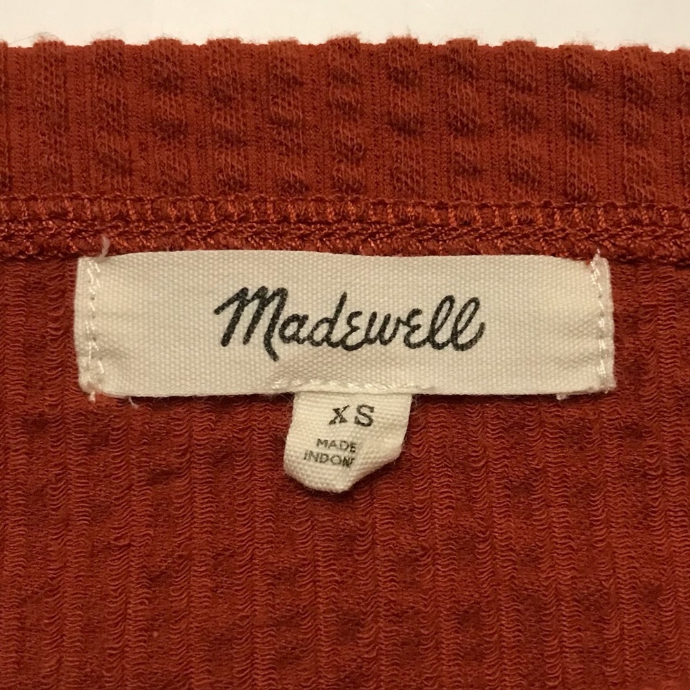 Madewell Seersucker Apron Tank Top Square Neck Crop Boxy Texture 90s Y2K Size XS - Picture 4 of 13